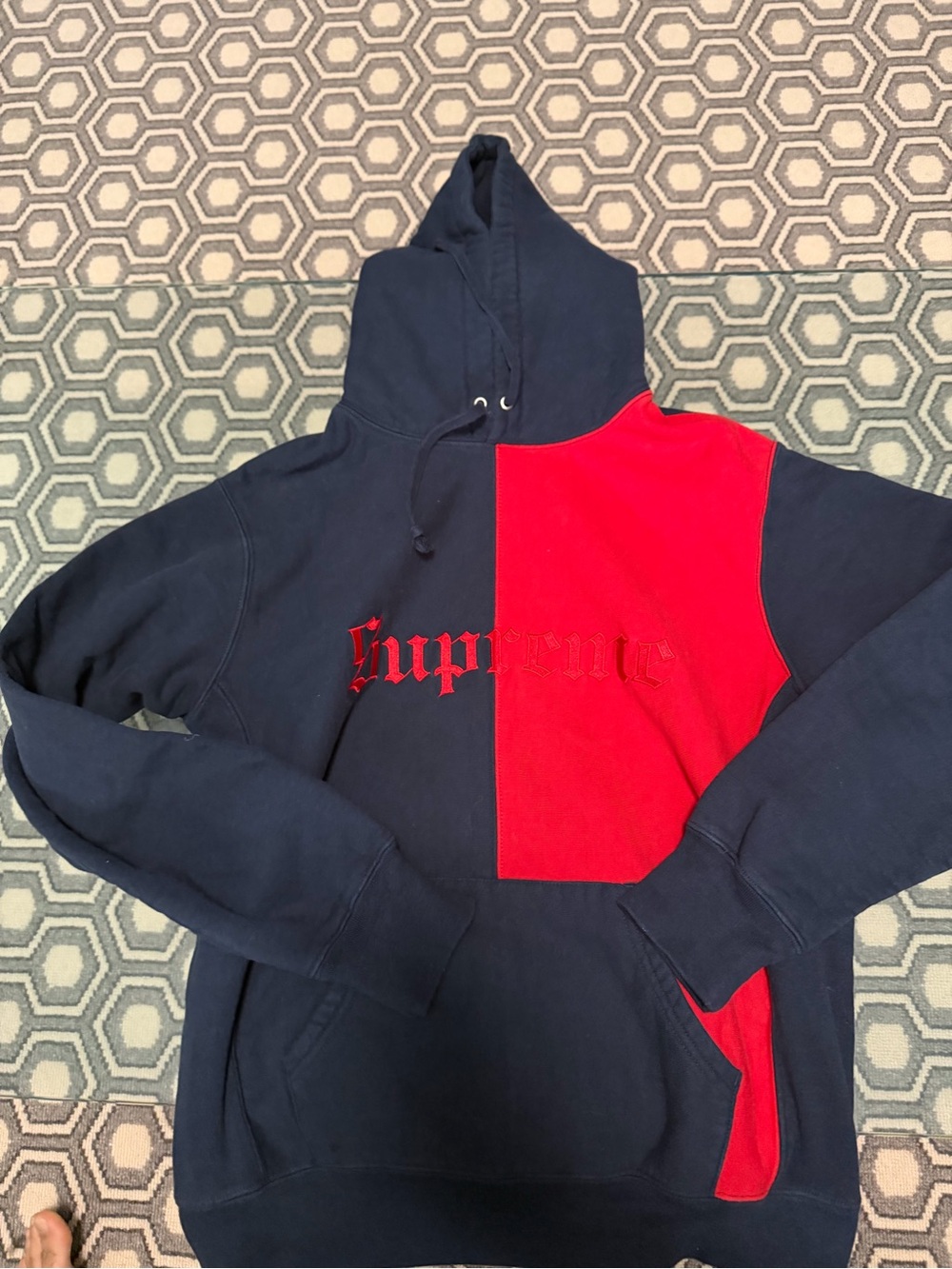 Supreme Split Old English Hooded Sweatshirt Like New